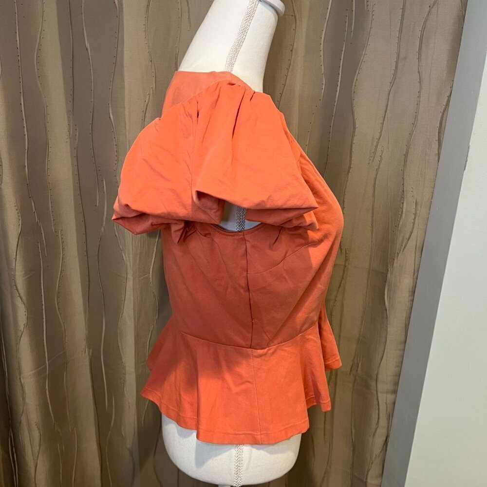 NWT Express Apricot Flutter sleeve faux wrap pepl… - image 7